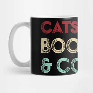 Vintage Potter Cats Books And Coffee Funny Mug